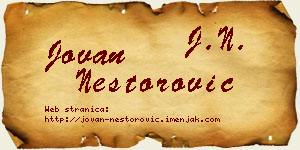 Jovan Nestorović vizit kartica
